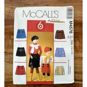 UNCUT Vintage Y2K McCalls 4576 Sewing Pattern Sz XXS-S Mini Skort Sets 6 Styles